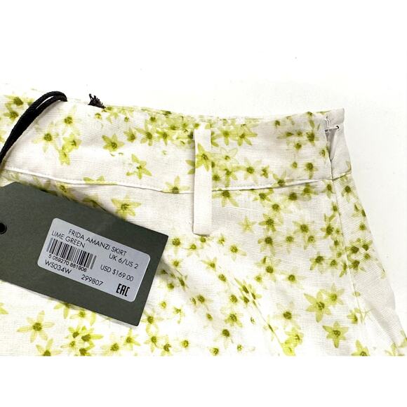NWT AllSaints Frida Amanzi Skirt Sz 2 in Lime Green - Picture 6 of 9